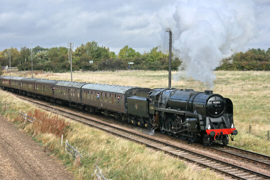 Black Prince Steam Locomotive 92203 at the Great Central Railway Heritage Steam Railway, Loughborough, Leicestershire, United Kingdom - 11th October 2009