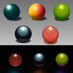 Set of balls of different textures