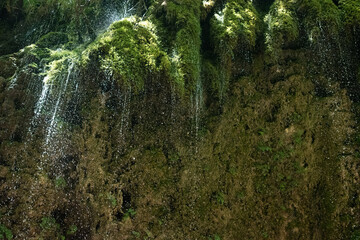 Senerchia waterfalls, WWF naturalistic oasis, in Campania, Salerno. View of the route, panoramas and details of nature.