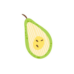 Sliced pear peace - fruit element. Vector illustration design.