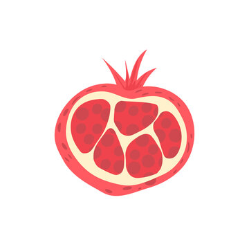 Sliced pomegranate peace - fruit element. Vector illustration design.