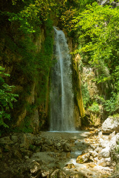 Senerchia waterfalls, WWF naturalistic oasis, in Campania, Salerno. View of the route, panoramas and details of nature. © iannonegerardo69