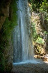 Fototapeta na wymiar Senerchia waterfalls, WWF naturalistic oasis, in Campania, Salerno. View of the route, panoramas and details of nature.