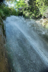 Senerchia waterfalls, WWF naturalistic oasis, in Campania, Salerno. View of the route, panoramas and details of nature.