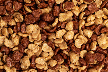 Mix of light and dark dry flakes background. Top view. Full Frame photo.