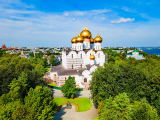 Fototapeta na wymiar Assumption Cathedral aerial view, Yaroslavl