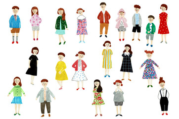 いろいろなポーズの子供たち