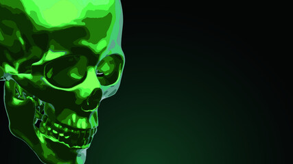 緑の骸骨の背景。