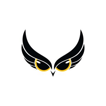 Owl eye logo concept design template