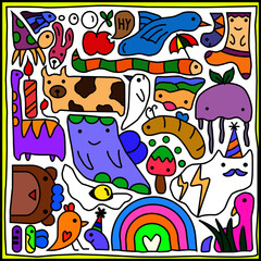 Naklejka premium cartoon animal set