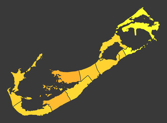 Bermuda population heat map as color density illustration