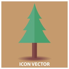 Christmas tree vector illustration, isolated on color background. good for design templates, greeting cards, invitations, etc.