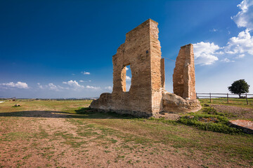 Etruscan ruins in the archaeological park of Vulci (Italy)