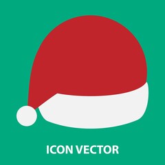 Vector illustration of santa hat isolated on color background. Templates for brochures, greeting cards, tags, labels, etc.