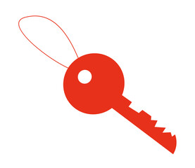 Huge Key. Leadership, Business Task Solution, Motivation, Solving Problem. Flat Vector Illustration