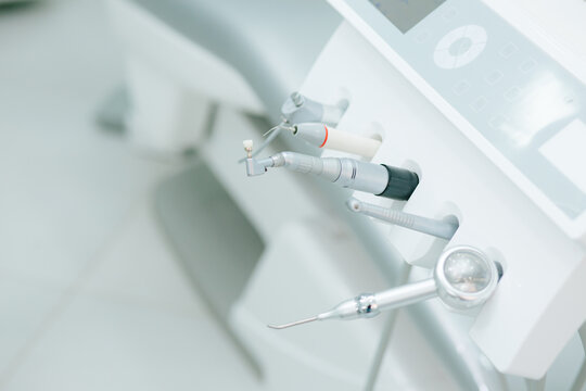 Dentist workplace equipment set without people image