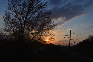 sunset over the city