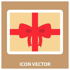 Christmas gift vector illustration, New Year gift, gift box with ribbon isolated on color background. good for labels, greeting cards, web, tags, etc.