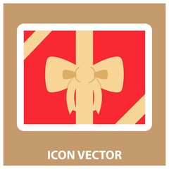 Christmas gift vector illustration, New Year gift, gift box with ribbon isolated on color background. good for labels, greeting cards, web, tags, etc.