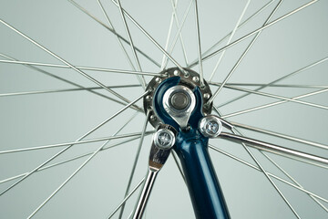 close-up of a Bicycle wheel, repair concept, Bicycle travel