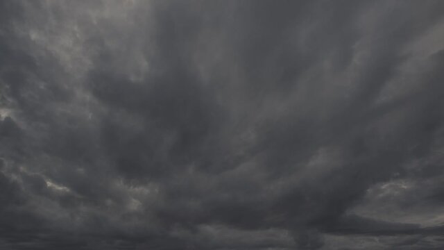 Bears low gloomy clouds wind on the sky. Soft image. The accelerated video. There is a small movement and rocking of the camera.