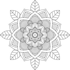 Easy Mandala coloring book simple and basic for beginners, seniors and children. Set of Mehndi flower pattern for Henna drawing and tattoo. Decoration in ethnic oriental, Indian style.