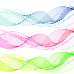 A set of color waves.  abstract lines