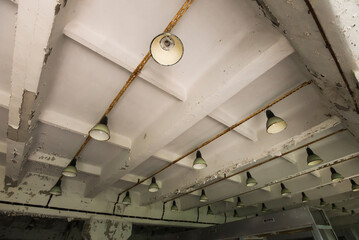 Ceiling in abandoned command center building Duga antenna complex