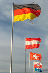 Flaggenparade Hafen Unteruhldingen am Bodensee
