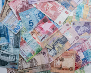 Paper money background of the different countries