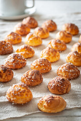 Choquettes with pearl sugar and butter