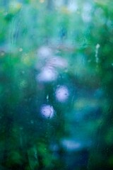green background with blurred blue spots