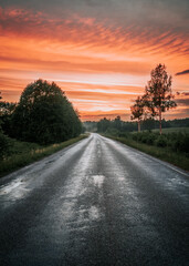 Obraz premium sunset on the road