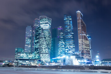 Moscow in the winter. Moscow International Business Center.