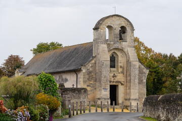 Fototapeta na wymiar Louresse-Rochemenier. Sainte-Madeleine-et-Saint-Jean de Rochemenier Church