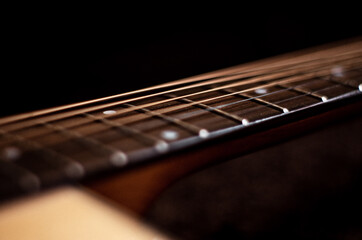 Fototapeta premium acoustic guitar close up