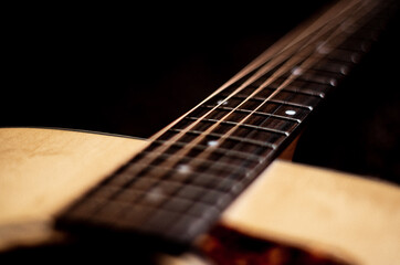 Fototapeta premium acoustic guitar close up