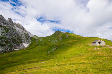 mountain landscape in the summer (austrian alps - lünersee/schweizer Tor)