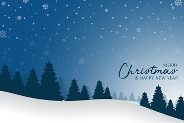 Merry christmas and happy new year greeting card