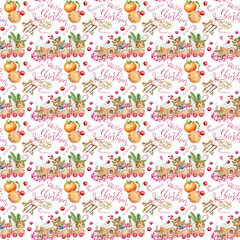 Watercolor Christmas sweets Seamless Pattern