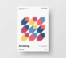 Abstract corporate identity report cover. Geometric vector business presentation design layout. Amazing company illustration brochure template.
