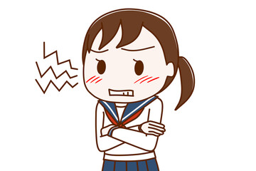 イライラする女子学生