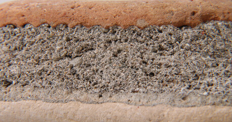 
brick, mortar and tiles, betaonarme close-up