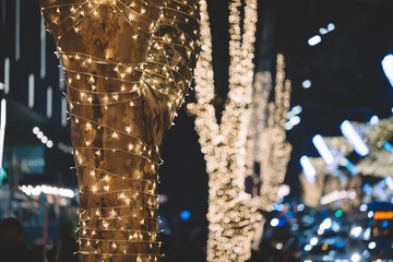 Illuminated Street At Christmas