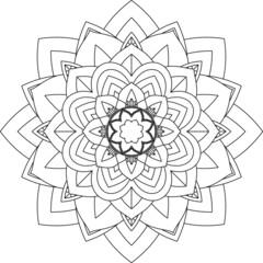 Easy Mandala coloring book simple and basic for beginners, seniors and children. Set of Mehndi flower pattern for Henna drawing and tattoo. Decoration in ethnic oriental, Indian style.