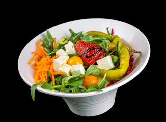 FOOD - Fresh mixed salad with cheese and strawberry