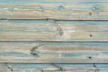 Vintage wood background. Grunge wooden weathered oak or pine textured planks. Aged brown, green and blue colors.