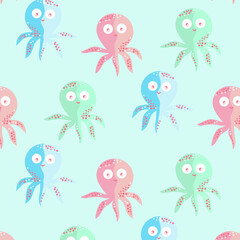 vector pattern for children, octopuses