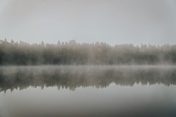 fog on the lake