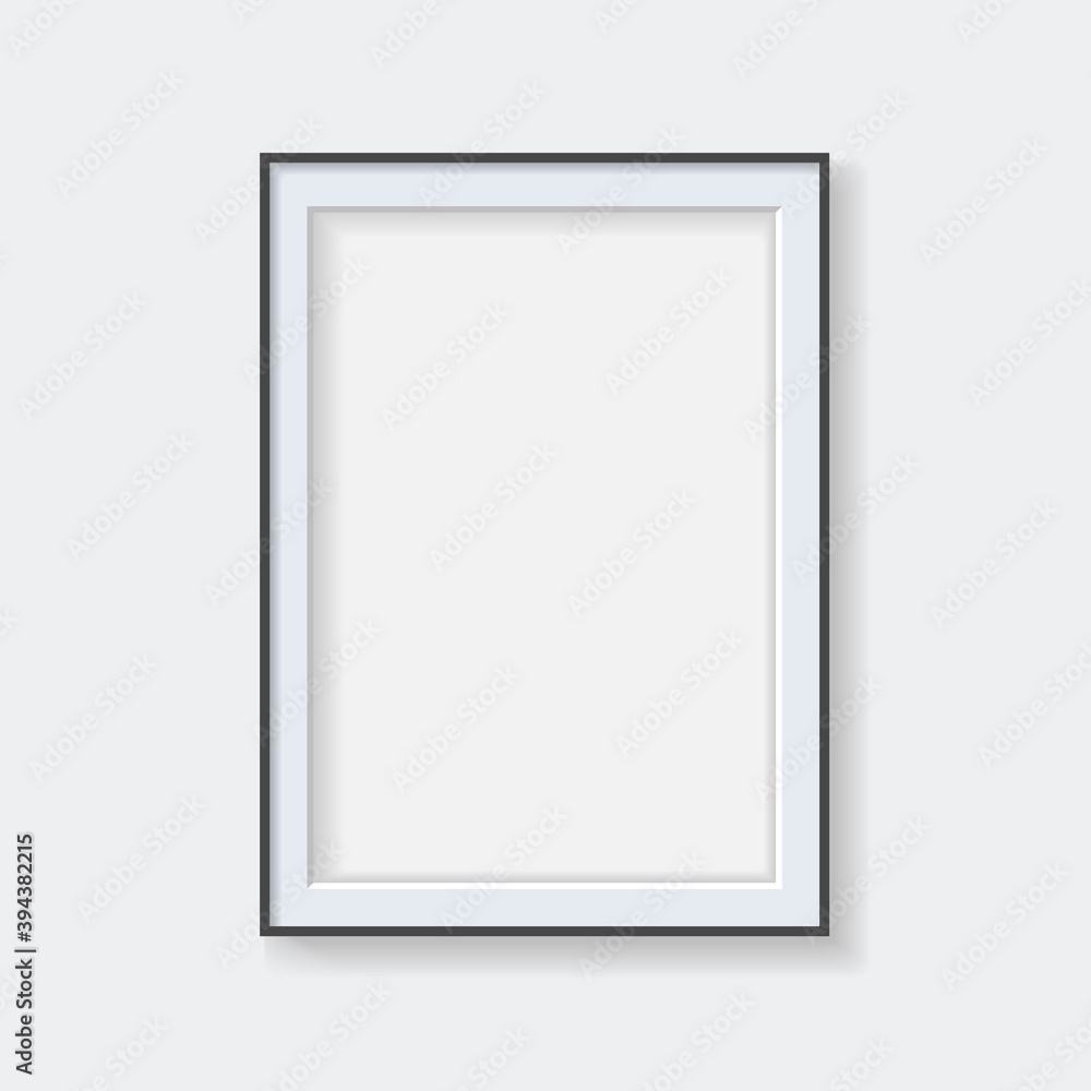 Poster empty vertical blank picture frame icon. template design for mock up.